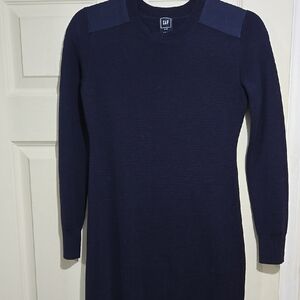 GAP WomensDeep Blue Crewneck Sweater Dress